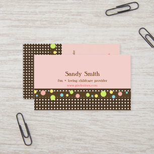 Stylish childcare Colourful Polka Dots Business Card