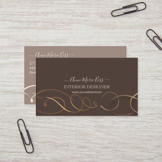 Stylish chocolate business cards (Front/Back In Situ)