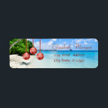 Stylish ,Christmas, Beach,Christmas Balls<br><div class="desc">Elegant  red christmas balls on beach background. An elegant and sophisticated designe.Costumize with your name and address details.</div>