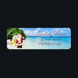 Stylish ,Christmas, Beach,Santa Claus And Snowman<br><div class="desc">Elegant  santa claus and snowman on beach background. An elegant and sophisticated designe.Costumize with your name and address details.</div>