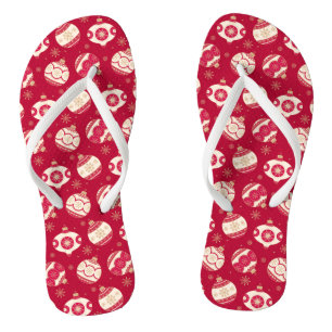Stylish Christmas Holidays Decorations Pattern Jandals