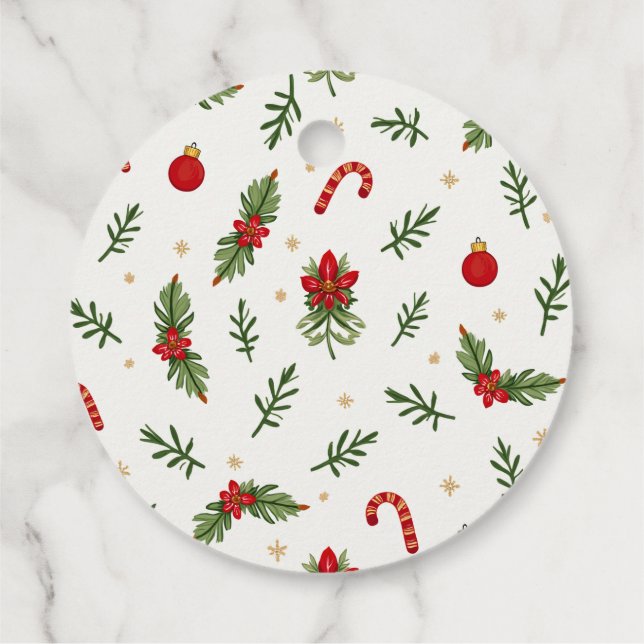 Stylish Christmas Pattern Tags (Back)