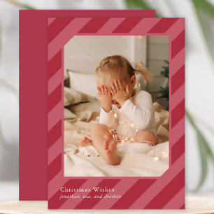 Stylish Christmas Stripes Photo Holiday Card