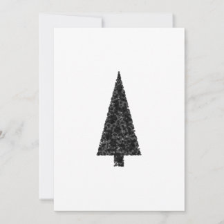 Stylish Christmas Tree. Black and White. Holiday Card
