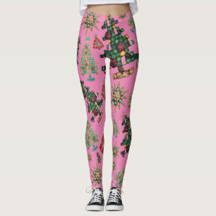 Stylish Christmas Tree Jewel Bling Leggings