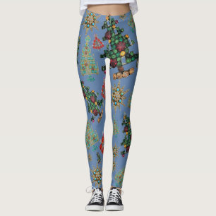 Stylish Christmas Tree Jewel Bling Leggings