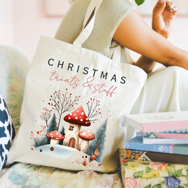 Stylish Christmas Winter Woodland Shopping Tote Bag (Creator Uploaded)