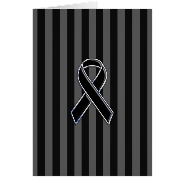 Stylish Chrome Black Ribbon Awareness (Front)