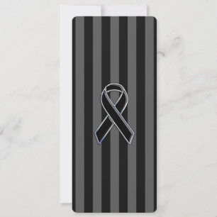 Stylish Chrome Black Ribbon Awareness