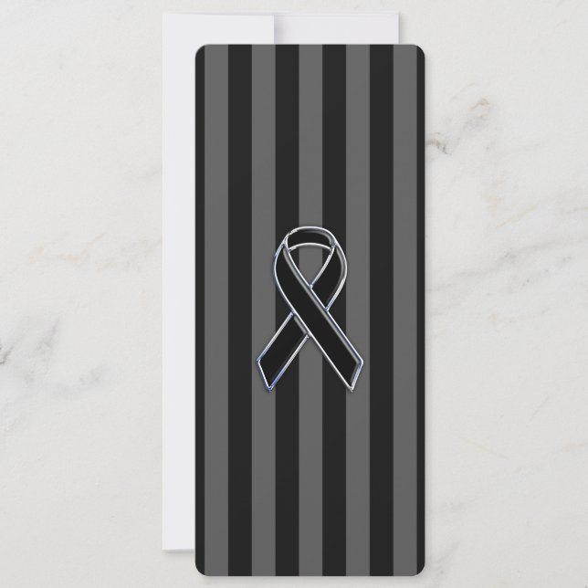 Stylish Chrome Black Ribbon Awareness (Front)