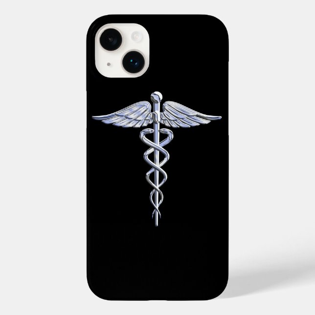 Stylish Chrome Like Caduceus Medical Symbol Case-Mate iPhone Case (Back)