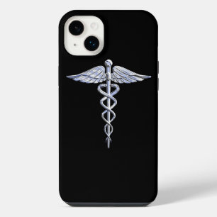 Stylish Chrome Like Caduceus Medical Symbol iPhone 14 Plus Case
