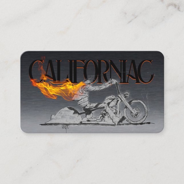 Stylish chrome Motorcycle Business Card (Front)