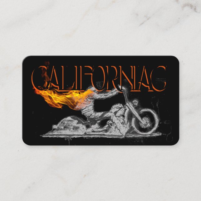 Stylish chrome Motorcycle Business Card (Front)