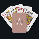 Stylish Cinnamon Monogram Playing Cards<br><div class="desc">Stylish Cinnamon Monogram Playing Cards featuring an elegant arrangement of name and monogram initial on a pretty cinnamon colour background. The design is easy to personalise by typing the name and initial of your choice into the online personalisation template before ordering cards.</div>