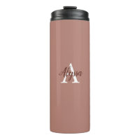 Stylish Cinnamon Monogram Thermal Tumbler