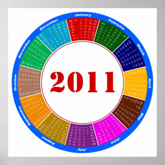 Stylish Circular 2011 Calendar Poster