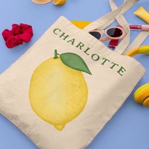 Stylish Citrus Lemon Yellow Summer Tote Bag