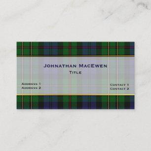 Stylish Clan MacEwen Plaid Custom Business Card