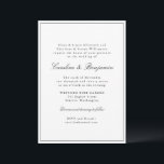 Stylish Classic Border Script Elegant Wedding RSVP Invitation<br><div class="desc">Stylish Formal Classic Traditional Script Elegant Wedding Invitation with Narrow Border in Black and Online RSVP Details</div>