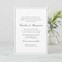 Stylish Classic Border Script Elegant Wedding RSVP