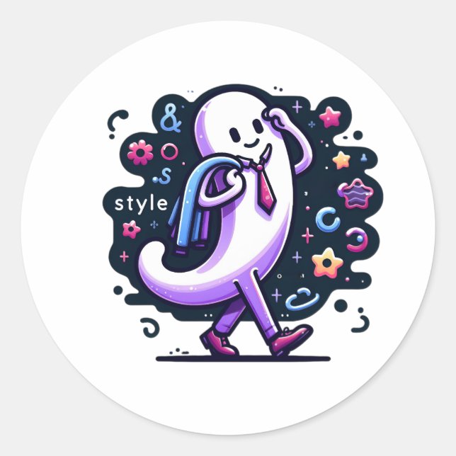 Stylish. Classic Round Sticker (Front)
