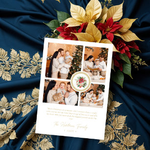 Stylish Classic Xmas Poinsettias Bouquet 4 Photos