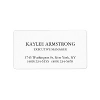 Stylish Classical Plain Simple White Professional