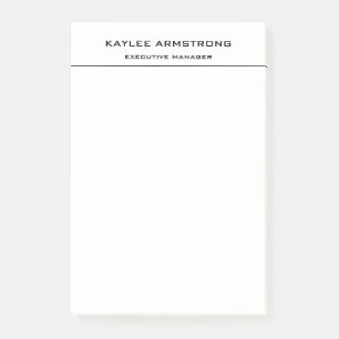 Stylish Classical Plain Simple White Professional Post-it Notes