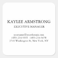 Stylish Classical Plain Simple White Professional