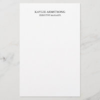 Stylish Classical Plain Simple White Professional