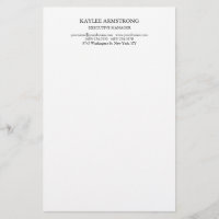 Stylish Classical Plain Simple White Professional