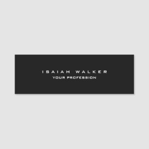 Stylish Classy Plain Unique Special Black & White Name Tag