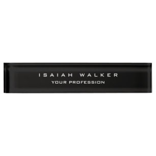 Stylish Classy Plain Unique Special Black & White Nameplate