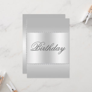 Stylish Classy Silver & Gems Birthday Invitation