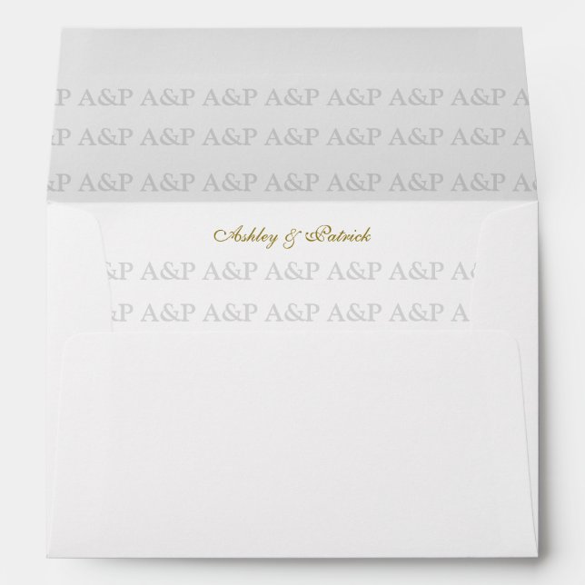 Stylish Clean Bride Groom Monogram Envelopes (Back (Bottom))