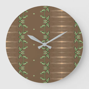 Stylish Clock With Green And Browns