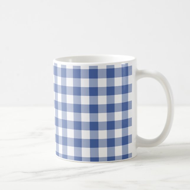 Stylish Coffee Mug, Dark BlueCheck Gingham Mug (Right)