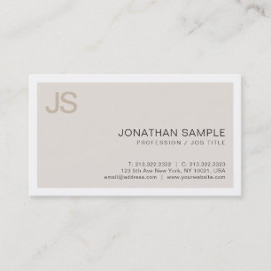 Stylish Color Modern Sleek Monogram Plain Luxury Business Card