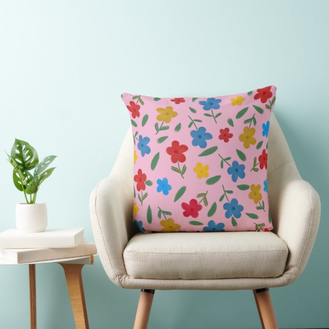 STYLISH COLORFUL FLOWERS PATTERN CUSHION (Chair)