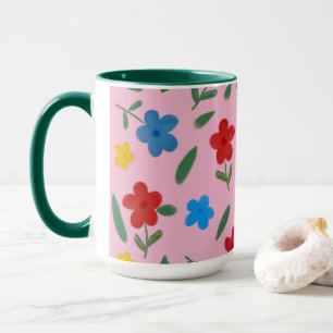 STYLISH COLORFUL FLOWERS PATTERN MUG