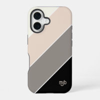 Stylish Colour Block Stripes Pattern with Monogram