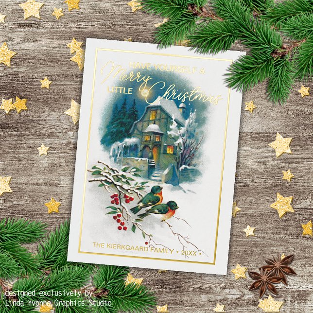 Stylish Colourful Antique Seasons Greetings Gold (Creator Uploaded)