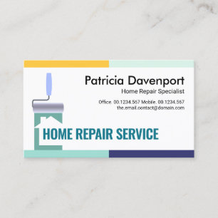 Stylish Colourful Border Roller Brush Business Card