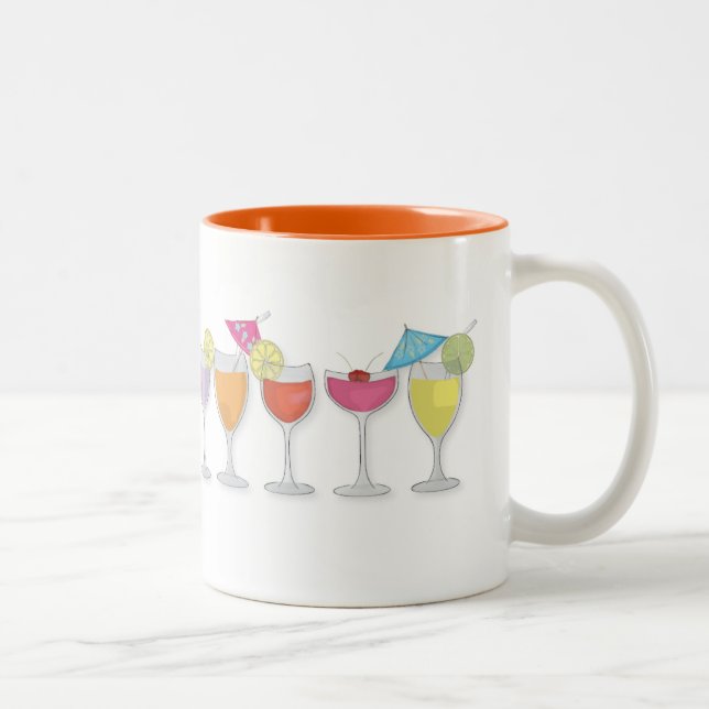 Stylish Colourful Cocktail Drinks Simple Whimsical Two-Tone Coffee Mug (Right)