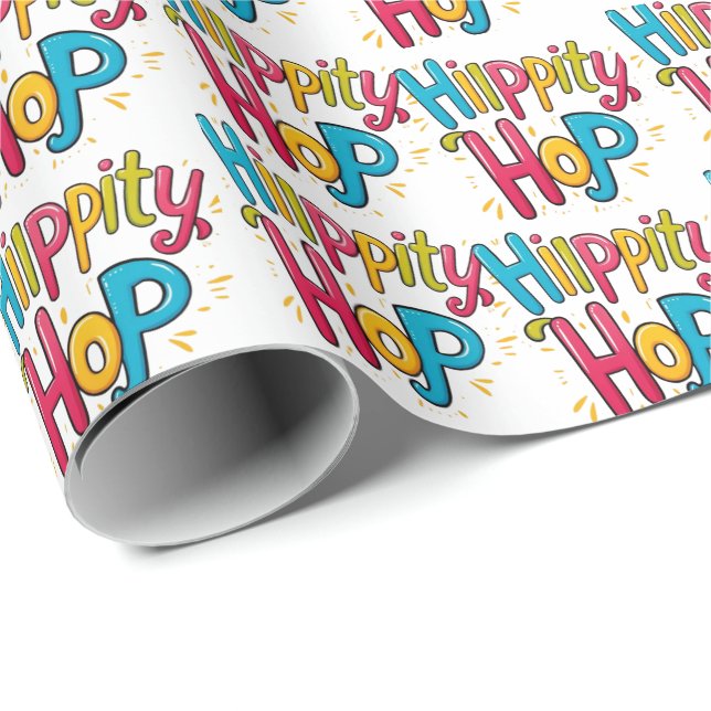 Stylish Colourful Floral Happy Easter Wrapping Paper (Roll Corner)