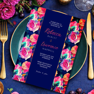 Stylish Colourful flowers wedding invitation