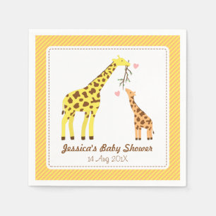 Stylish Colourful Giraffe Calf Baby Shower Party Napkin