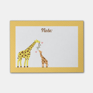 Stylish Colourful Giraffe Mummy and Baby Calf Post-it Notes