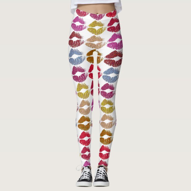 Stylish Colourful Lips #11 Leggings (Front)
